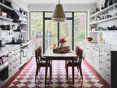 Checkerboard Pattern Tiles for Kitchen Floors